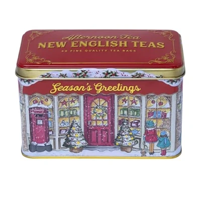 Image of New English Teas Season&#039;s Greetings Christmas Tea Tin with 40 Teabags