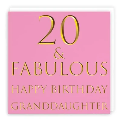Image of Hunts England Large Granddaughter 20th Birthday Card 20 &amp; Fabulous Happy Still Totally Collection 210 x mm Age