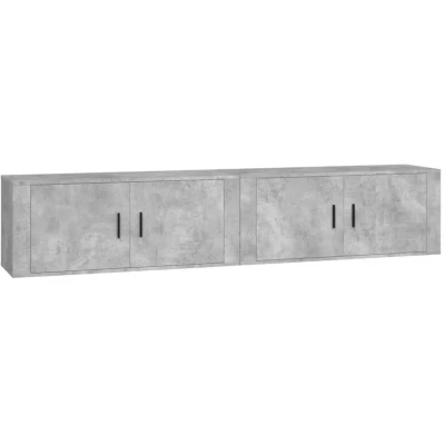 Image of vidaXL Wall mounted TV Cabinets 2 pcs Concrete Grey 100x34.5x40 cm