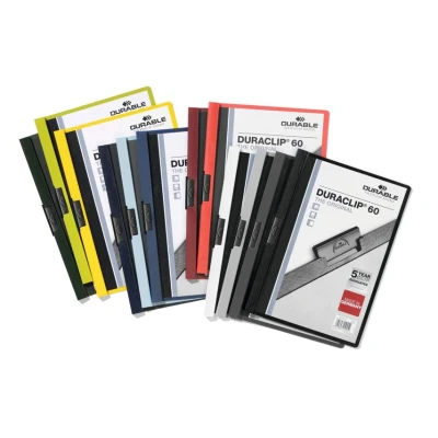 Image of Durable Duraclip Folder PVC for 60 Sheets A4 Assorted[Pack 25] 2209/00