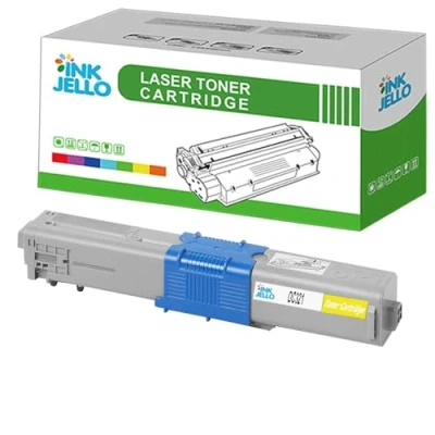 Image of InkJello Compatible Toner Cartridge Replacement for OKI C301 C301dn C321 C321dn MC332 MC332dn MC342 MC342dn MC342dnw MC342dw MC342w OC301 OC321Y (Yellow, Single Pack)