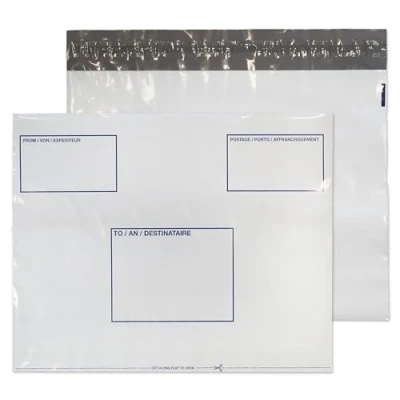 Image of Blake Purely Packaging C3+ 330 x 430 mm Polythene Peel &amp; Seal Envelopes (PE74/W/100) White Pack of 100
