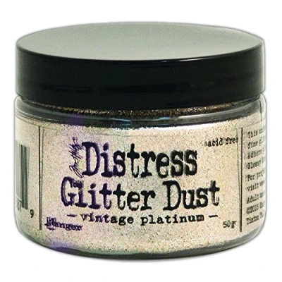 Image of Tim Holtz Ranger &quot;Vintage Platinum&quot; Distress Glitter Dust, Brown