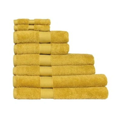 Image of Paoletti Cleopatra Egyptian 8 Piece Face Cloth/Hand/Bath/Sheet Towel Bale, Cotton, Ochre