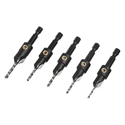 Image of Trend Snappy 5 Piece TCT Countersink Set, Imperial, Adjustable Depth, Quick Release System, SNAP/CSTC/SET
