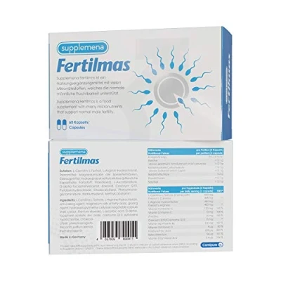 Image of Fertilmas Male Fertility Supplements Support Sperm Health &amp; Conception w/L Carnitine, Folic Acid, CoQ10, Zinc, B12, Selenium 2 Month Supply