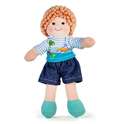 Image of Bigjigs Toys, Robin Doll (30cm), Toddler Doll, Rag Soft Dolls, Toys For 1 Year Old Girls &amp; Boys, Baby Plush Toy, Girl Boy Gifts