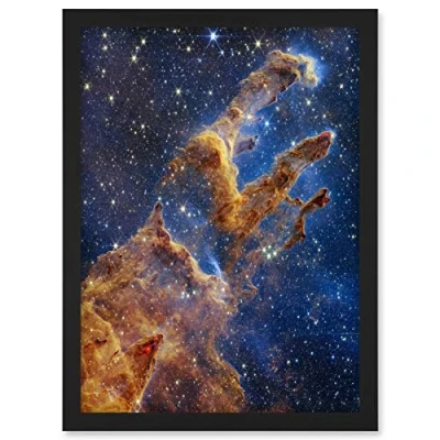 Image of Artery8 NASA James Webb Space Telescope Pillars of Creation Eagle Nebula Artwork Framed A3 Wall Art Print