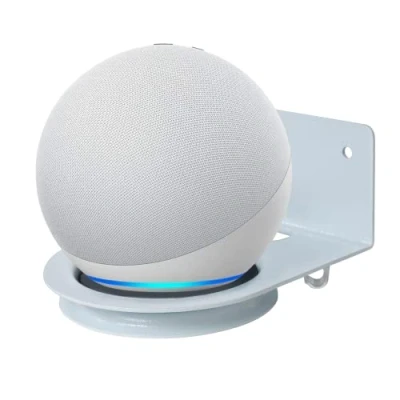 Image of shinar Metal Universal Wall Mount for Dot 4/Dot 5 Generation Homepod Mini Space Saving Holder Accessories and Stand with Integrated Cable Management White (White)