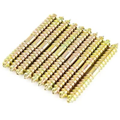 Image of 10pcs Double Head Ended Screws Self tapping Thread Bolts for Furniture Fixing Dowel 6 * 60mm