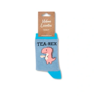 Image of Urban Eccentric Unisex Tea Rex Socks Gift 1 Pair Cotton Rich Premium Novelty Gifts (LADIES 4 8)