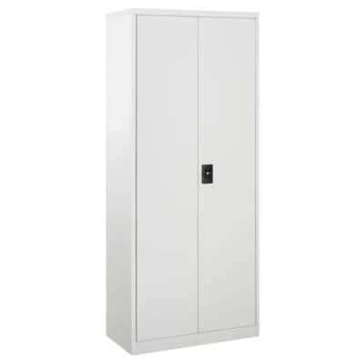 Image of Vinsetto Cool Rolled Steel Tall Office Lockable Filing Cabinet Free Standing 2 Doors 4 Internal Adjustable Shelves Bookcase Storage Large Space Unit 80 L x 40 W 175 cm