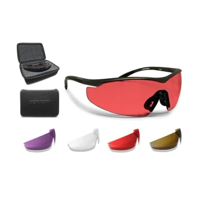 Image of BERTONI Shooting Glasses with 4 Interchangeable AntiFog Lenses Carrying Case SH898 Tactical Protective Trap Safety