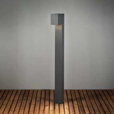 Image of Cremona Outdoor Modern Short Post 8W Bollard High Powered LED Anthracite Adjustable Beam, IP54