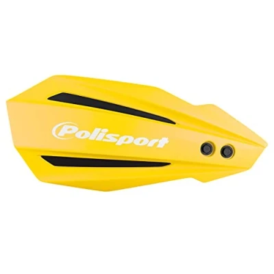 Image of Polisport 8308600009 Hand Protectors Bullit FWA 2 Attachment Points with Plastic Bridge MX Style Made of Including Mounting Kit Compatible All MX/Enduro Models in Yellow