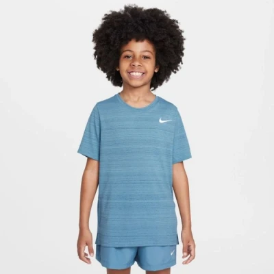 Image of Nike Performance Miler Print Tshirt, Women&#039;s, Size: Large, Smokey blue