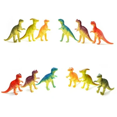 Image of SHATCHI 12 Piece Dinosaurs Play Set, Mini Dinosaur Figures Plastic Toys Model, Realistic Cake Topper Dinasaur Party Decorations for Kids