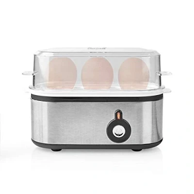 Image of Ex Pro Compact Electric Egg Cooker Boiler, 210W, for up to 3 Eggs Silver