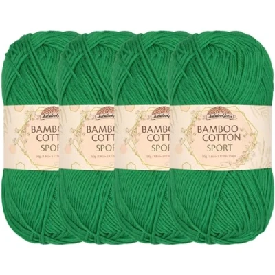 Image of JubileeYarn Bamboo Cotton Sport 4 Ply Yarn 50g/Skein Shamrock Green Skeins