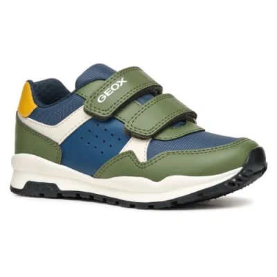 Image of Geox J Pavel A Sneaker, Military/Avio, 4.5 UK