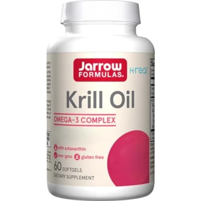 Image of Jarrow Formulas, Krill Oil, 600mg, with Omega 3 and Astaxanthin, 60 Softgels, Gluten Free, SOYA GMO Free