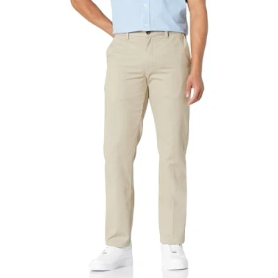 Image of Amazon Essentials Men&#039;s Slim Fit Wrinkle Resistant Flat Front Chino Trouser, Khaki Brown, 40W / 32L