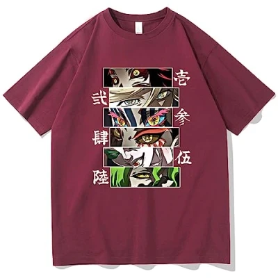 Image of MDEM 2023 Hot Anime Demon Slayer Upper Moons T Shirt Harajiku Casual Loose Man Woman Shirts style5M