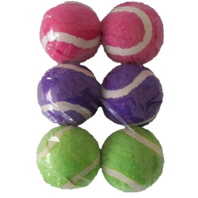 Image of Dogs &amp; Co. Pack of 6 Mini Tennis Balls for Dogs, Assorted Colours per Pack, Ideal Puppies and Small