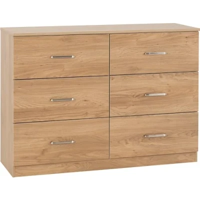 Image of Seconique Dakota 6 Drawer Chest in Oak Effect