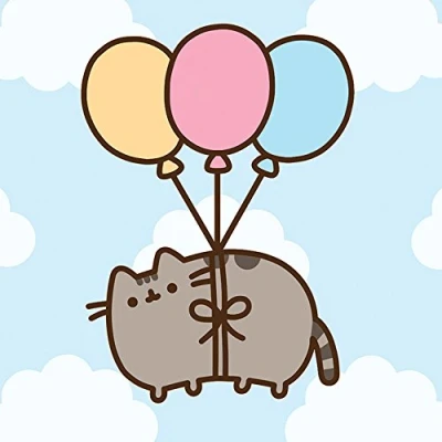 Image of Pusheen Balloons Canvas, Multi Colour, 40 x cm