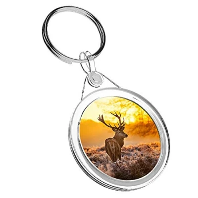 Image of 1 x Wildlife Stag Deer Winter Keyring IR02 Mum Dad Kids Birthday #8110