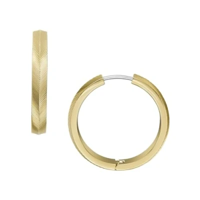 Image of Fossil creole earrings Harlow for women Linear Texture stainless steel gold tone, JF04537710