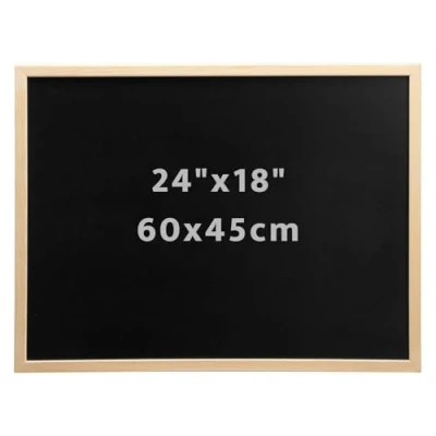 Image of DOEWORKS a2 Chalkboard 59cm x 44cm Wall Mounted Blackboard for Kitchen, Home, School and Office, Chalk Board with Wood Frame