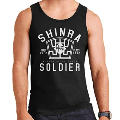 Image of Shinra Midgar Upper Plate Soldier Final Fantasy VII Men&#039;s Vest Black