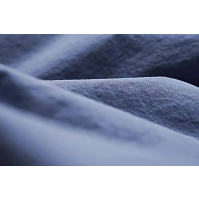 Image of L1NK STUDIO Fitted sheet single bed 90 cm or 35&quot; inches (90x200x35 35&quot;x79&quot;x14&quot;inches) 100% cotton (Percale 200 threads) Plain dyed BLUEBERRY