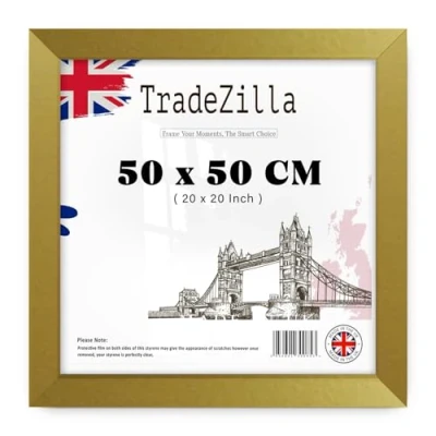Image of TradeZilla Classy Gold 50 cm x MDF Poster Frame for Family Photos Square Wall Decoration 20 Inch [ ]