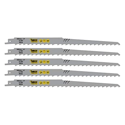 Image of 5 x SabreCut SCRS1617K_5 300mm 3 TPI S1617K Very Fast Wood Cutting Reciprocating Sabre Saw Blades Compatible with Bosch Dewalt Makita and Many Others