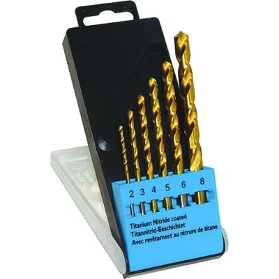Image of C.K Titanium Nitride Coated Drills Size 2 8mm Set of 6