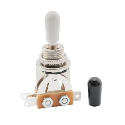 Image of Musiclily 3 Way Short Straight Toggle Switch Pickup Selector for Les Paul/SG Style Electric Guitar, White Tip