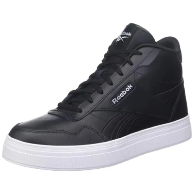 Image of Reebok Women&#039;s Court Advance Bold HIGH Sneaker, CBLACK/FTWWHT/CBLACK, 3.5 UK