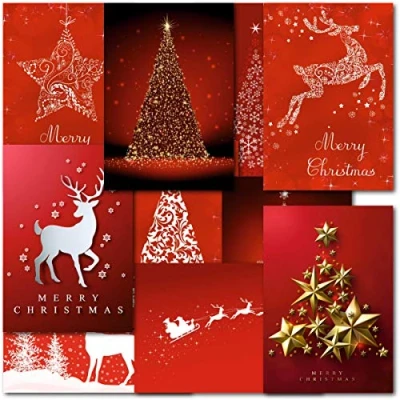 Image of Doodlecards Pack of 20 Mixed Box Contempory Premium Christmas Cards