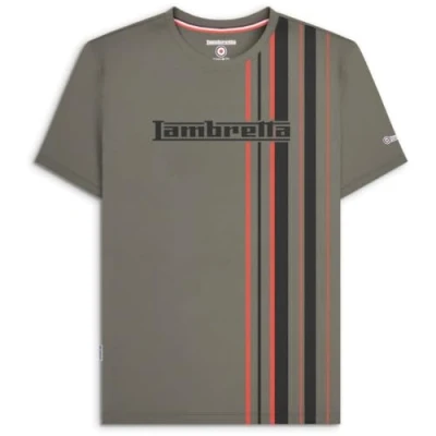 Image of Lambretta Mens Stripe T Shirt Granite XXL