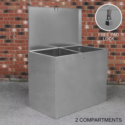 Image of MonsterShop Galvanised Feed Store 2 Compartments