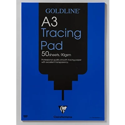 Image of Clairefontaine Ref GPT1A3Z Goldline Professional Tracing Pad (Contains 50 Sheets) A3 (420 x 297mm) in Size, 90gsm Paper, FSC Certified Suitable for Items