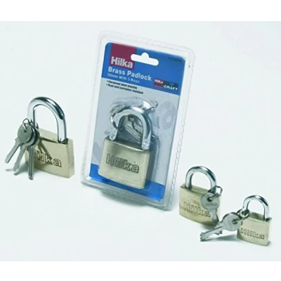 Image of Hilka 70700050 Heavy Duty Brass Padlock, 50 mm