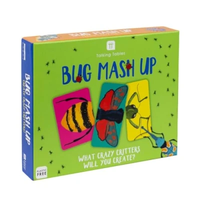 Image of Talking Tables Family Fun Bug Mash up Game For Kids Insect Inspired Designs, Mix and Match Critters, Challenge, Boys or Girls Packaging PLASTIC FREE Age 3+