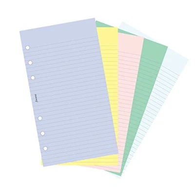 Image of Filofax Papers 100 Plain and Ruled Notepaper, Multicolor Assortment Personal Size FF 130502