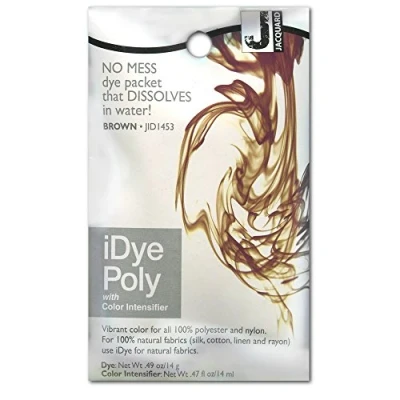 Image of Jacquard iDye Poly Fabric Dye Brown for Natural, Synthetic, Polyester and Blended Textile Fibres 14g No Mess Packet