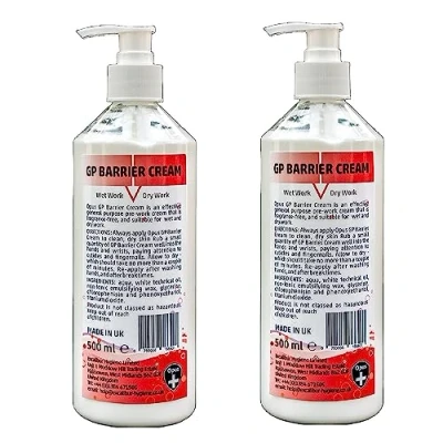 Image of Opus All Purpose Barrier Cream For Hands 500ml x 2 General Hand Moisturiser Wet and Dry Work Pre Non Greasy Fragrance Free