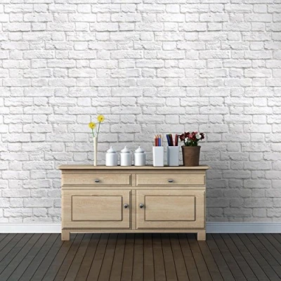 Image of Light Grey / White J30309 Brick Effect Muriva Wallpaper